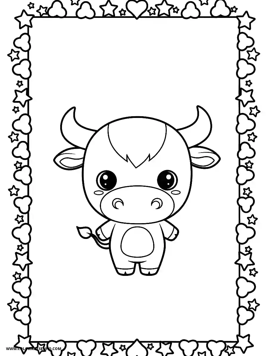 cute baby bull standing in frame