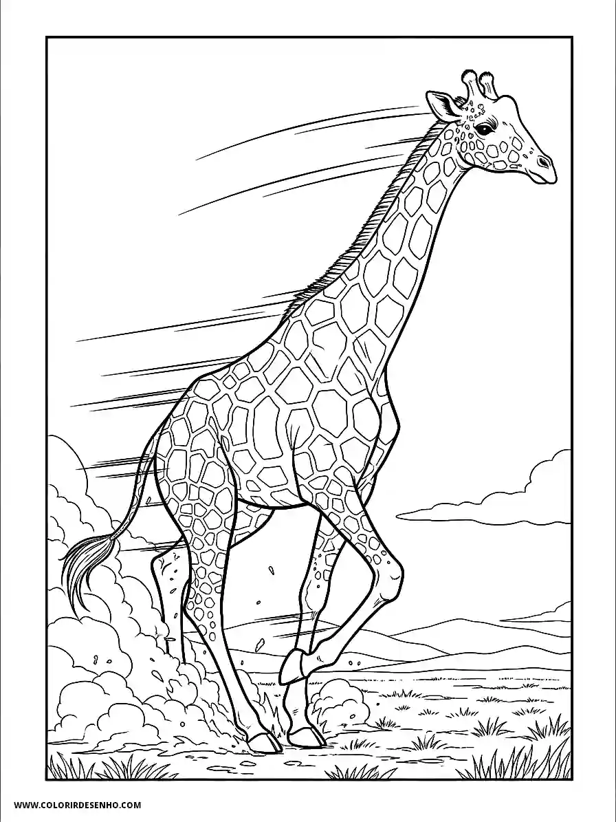 giraffe walking in savannah landscape