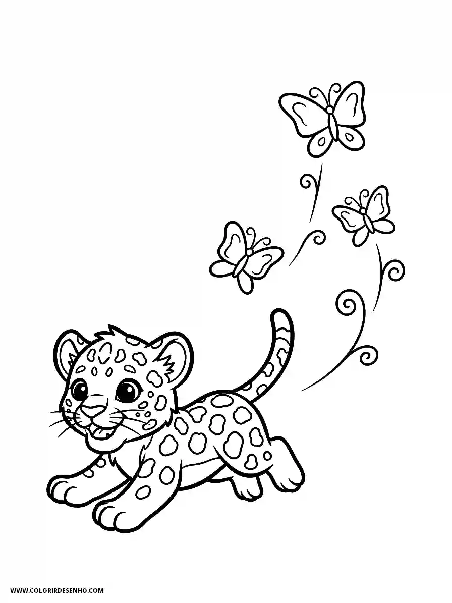 jaguar running with butterflies in the air