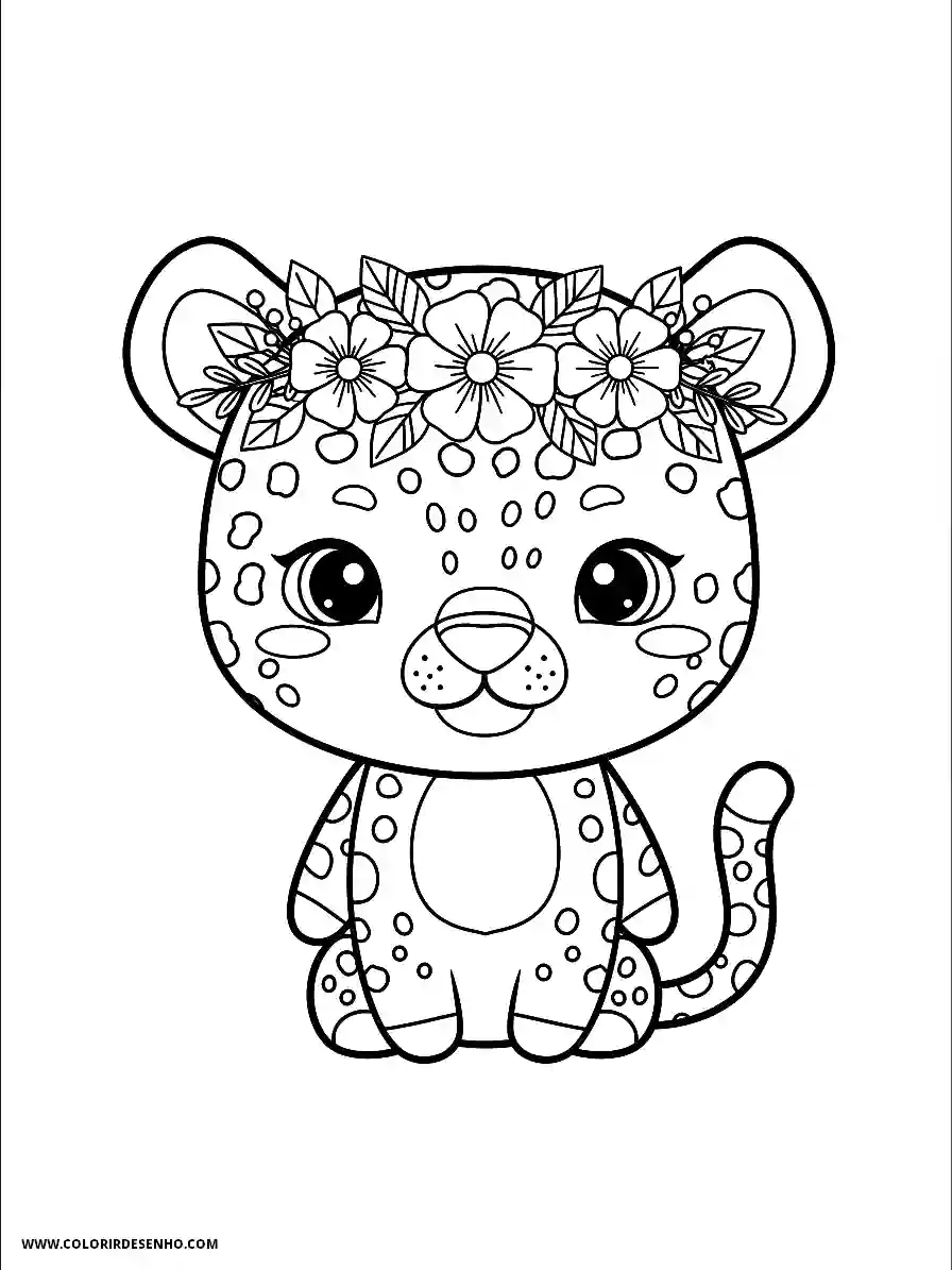 jaguar wearing floral crown standing