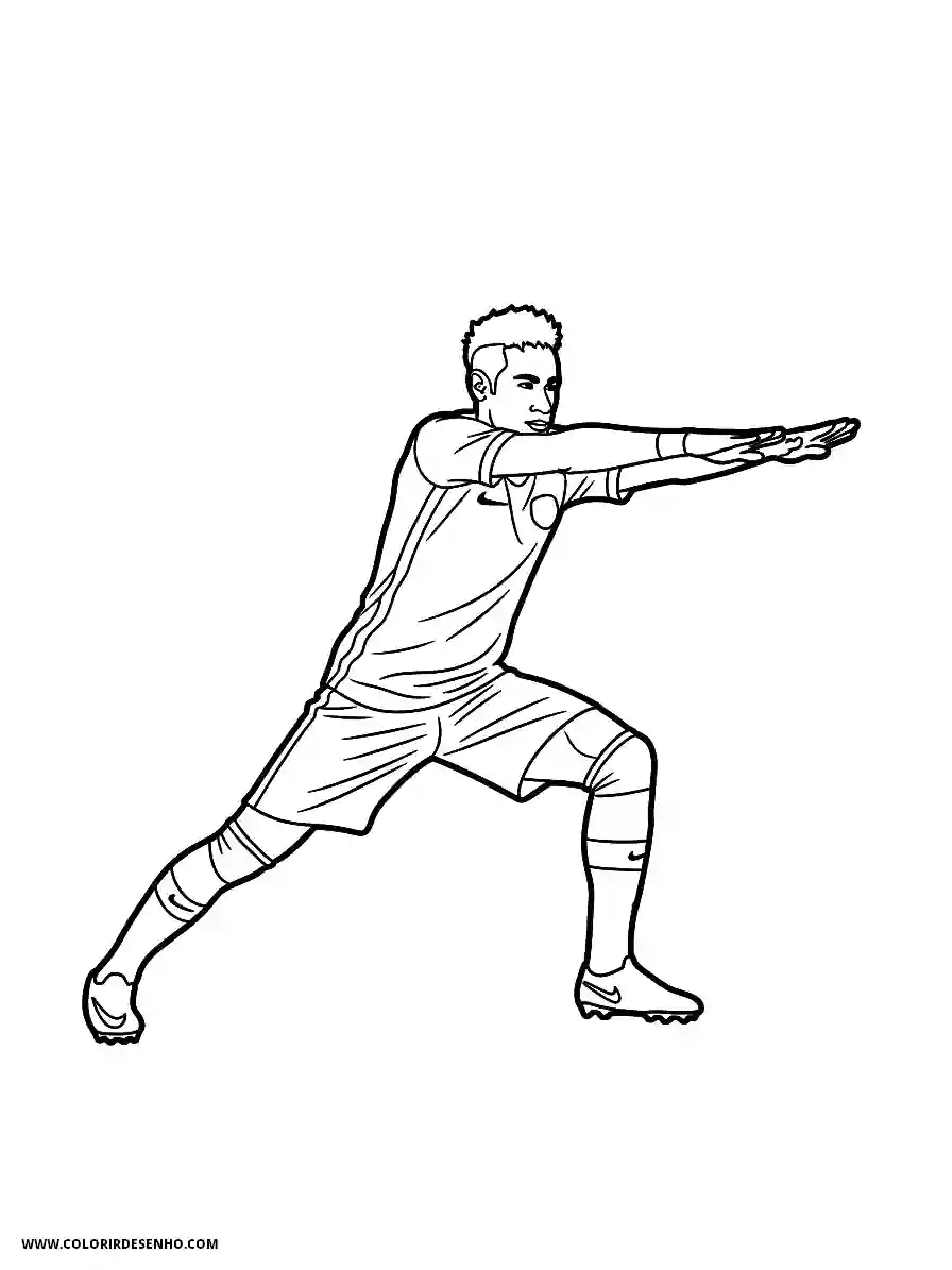 neymar in soccer stance wearing jersey and shorts nike logo visible
