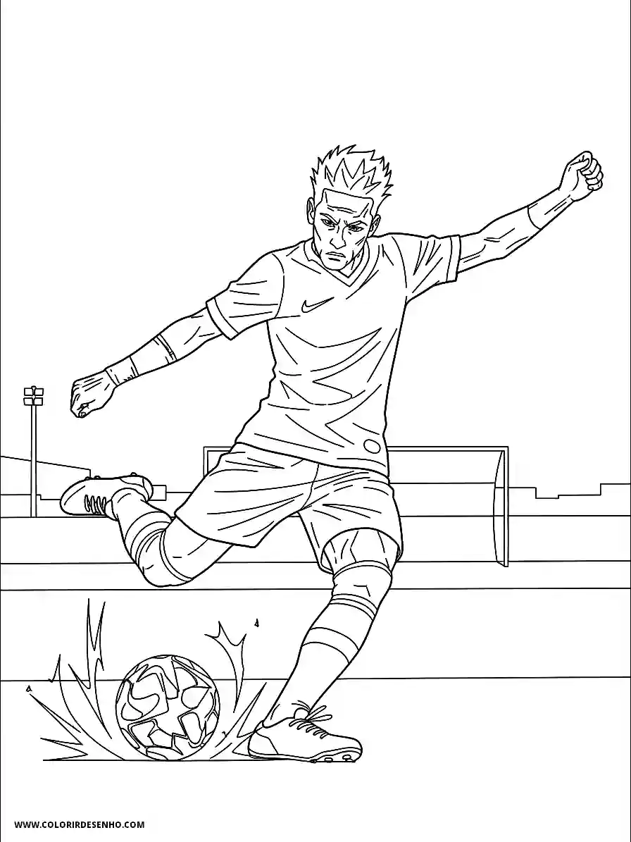 neymar kicking ball with intense focus in soccer jersey number 10