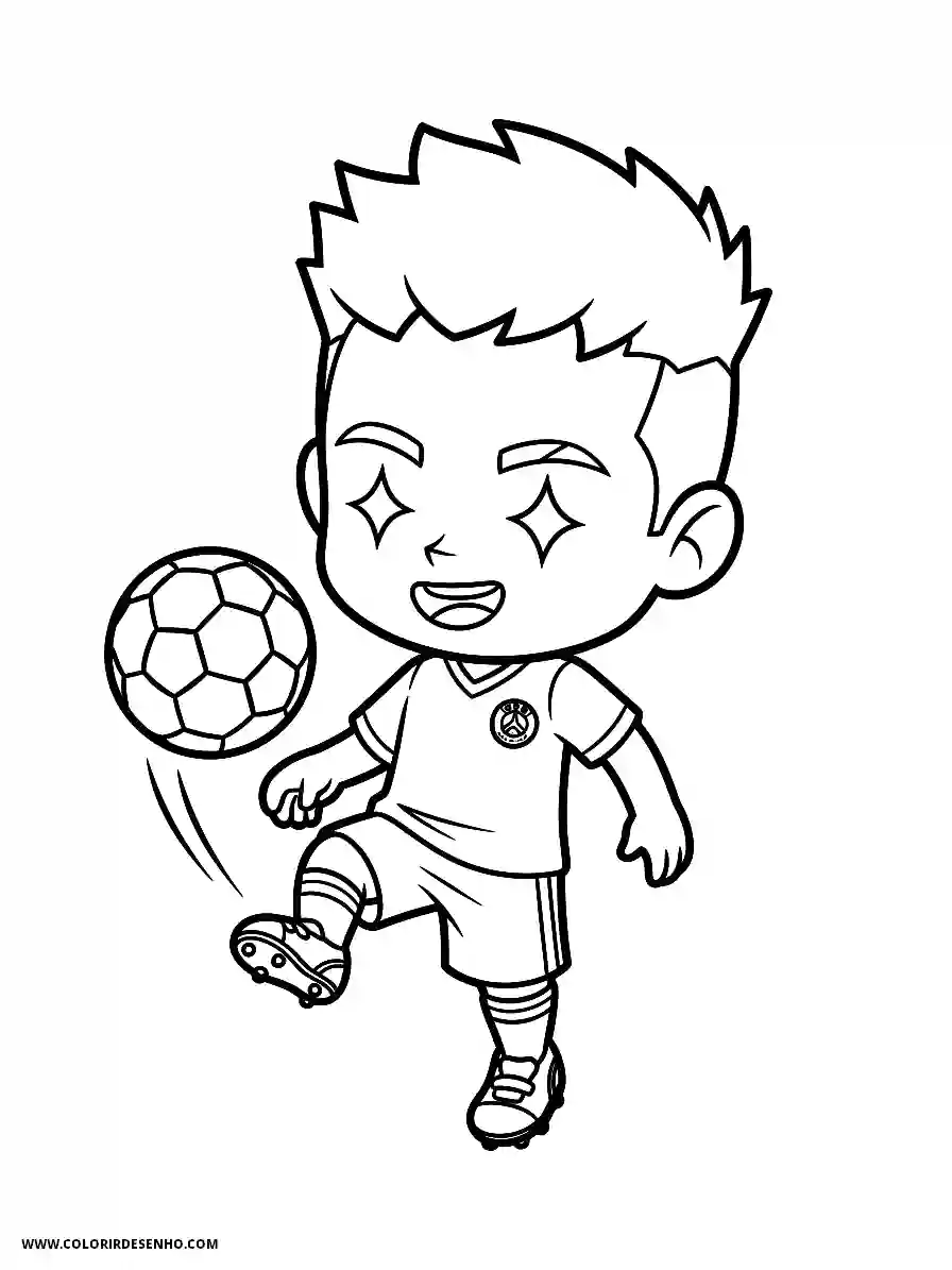 neymar kicking soccer ball in mid air with starry eyes and smile