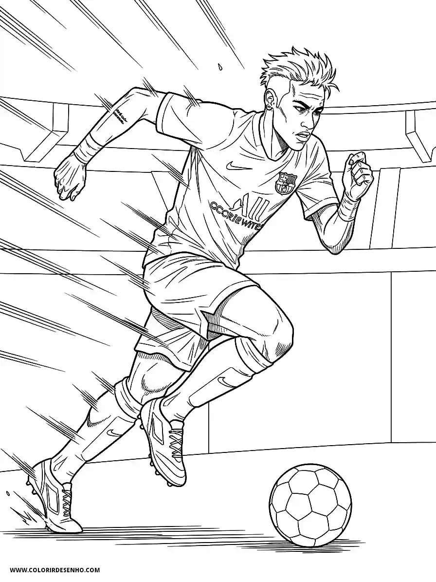 neymar kicking soccer ball indoors