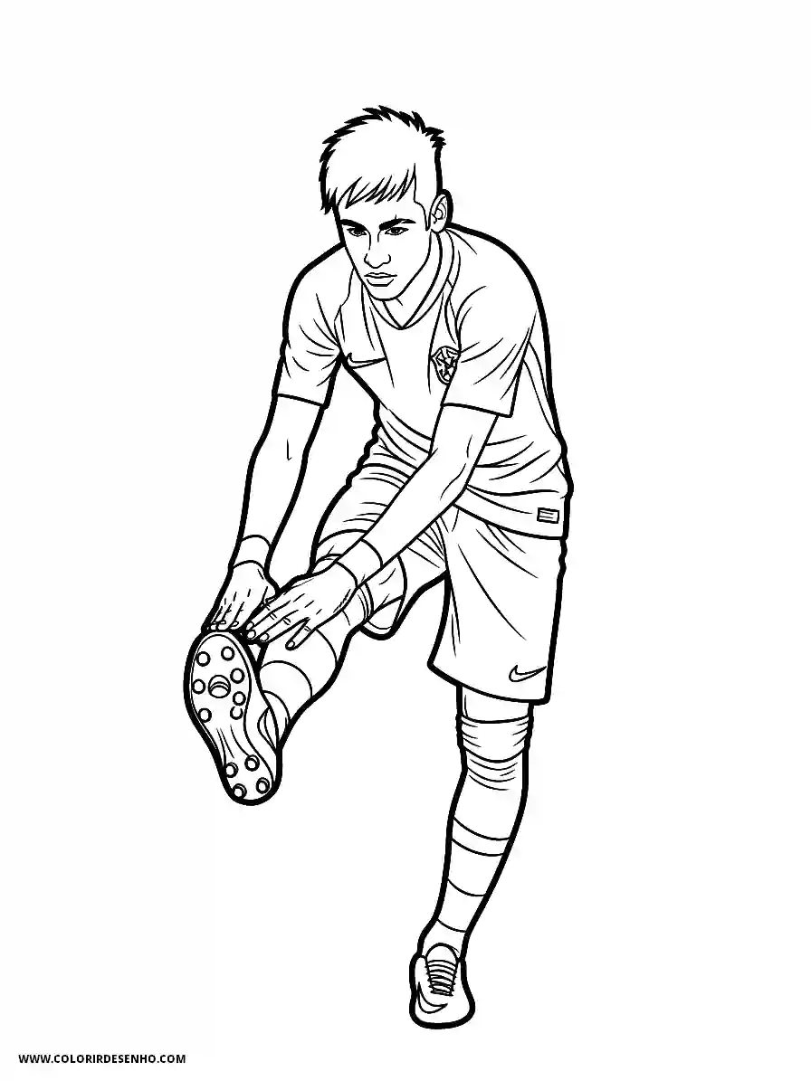 neymar stretching legs in soccer uniform with nike logo